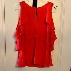 Gibson Latimer Red Ruffle Blouse